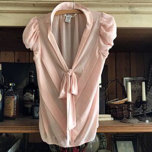 NWOT: Sheer Ultra-feminine Bow-tie Dress Top